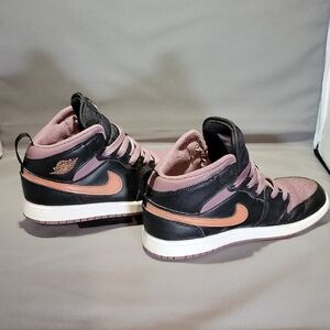 Black and Pink High-Top Sneakers